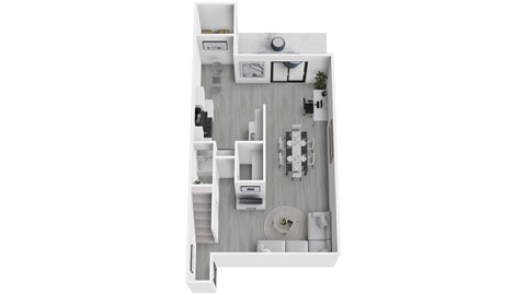 Floor plan for 2 beds, 1.5 baths, 1000 sqft